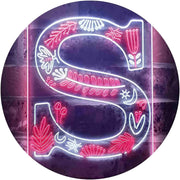 Family Name Letter S Monogram Initial LED Light Sign - LED Gift Works