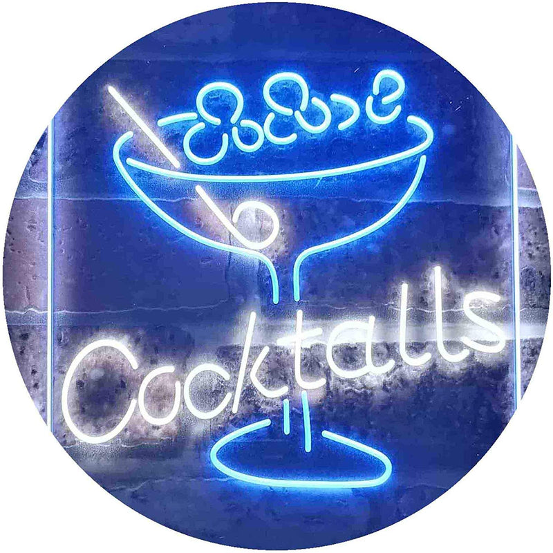 Cocktails Bar Glass LED Light Sign - LED Gift Works