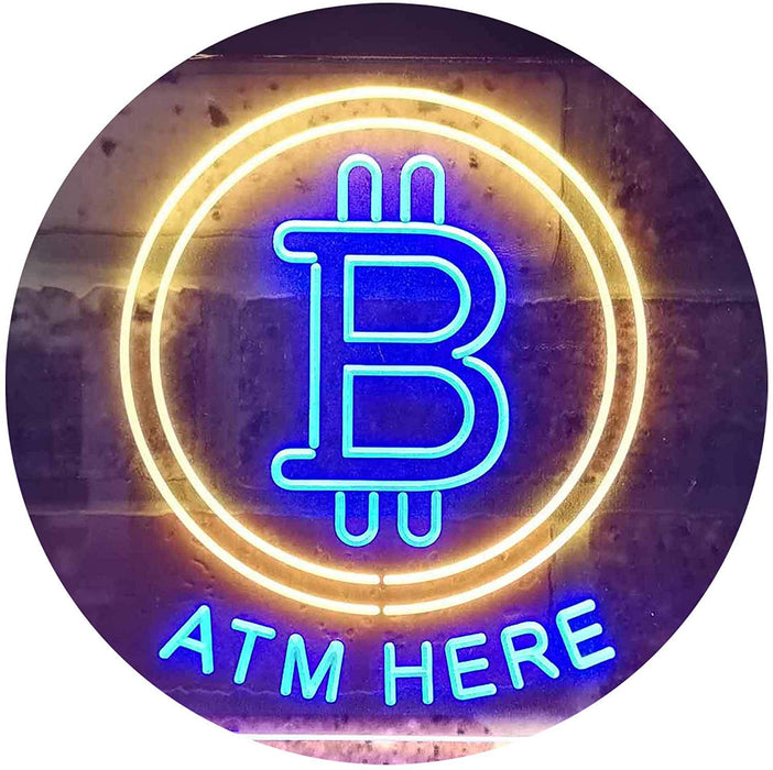 Bitcoin ATM Here LED Light Sign - Way Up Gifts