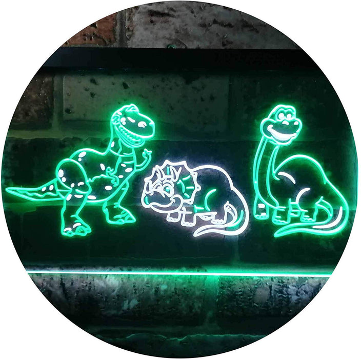Dinosaur T Rex Triceratops Night Light Kids Bedroom Decor LED Light Sign - Way Up Gifts