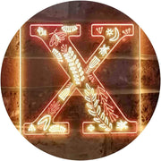 Family Name Letter X Monogram Initial LED Light Sign - LED Gift Works