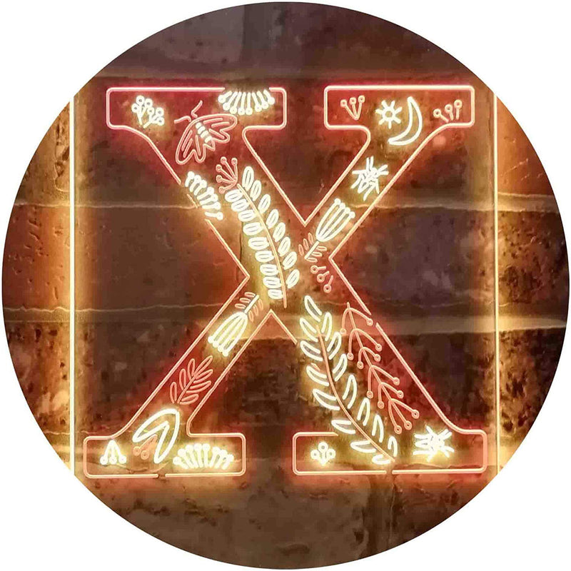 Family Name Letter X Monogram Initial LED Light Sign - LED Gift Works