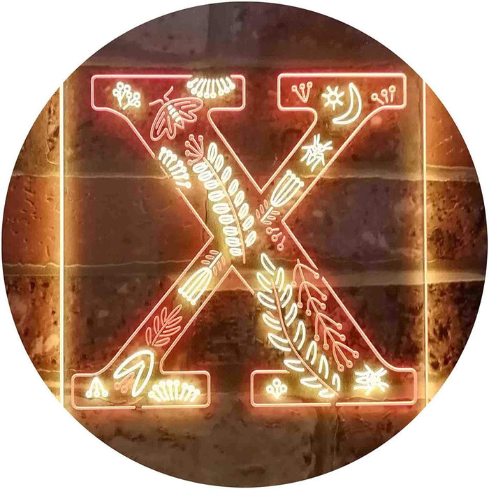 Family Name Letter X Monogram Initial LED Light Sign - Way Up Gifts