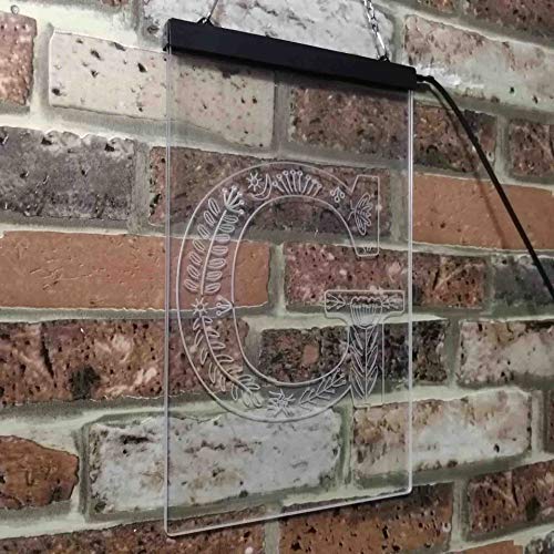 Family Name Letter G Monogram Initial LED Light Sign - Way Up Gifts