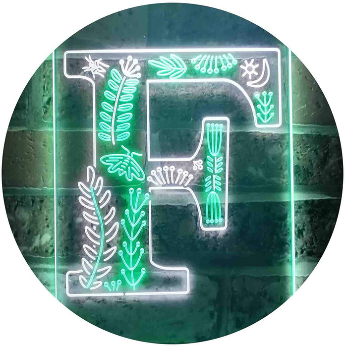 Family Name Letter F Monogram Initial LED Light Sign - Way Up Gifts