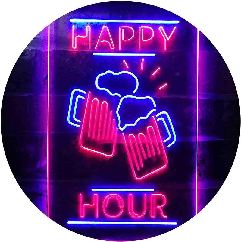 Beer Mugs Cheers Happy Hour LED Light Sign - LED Gift Works