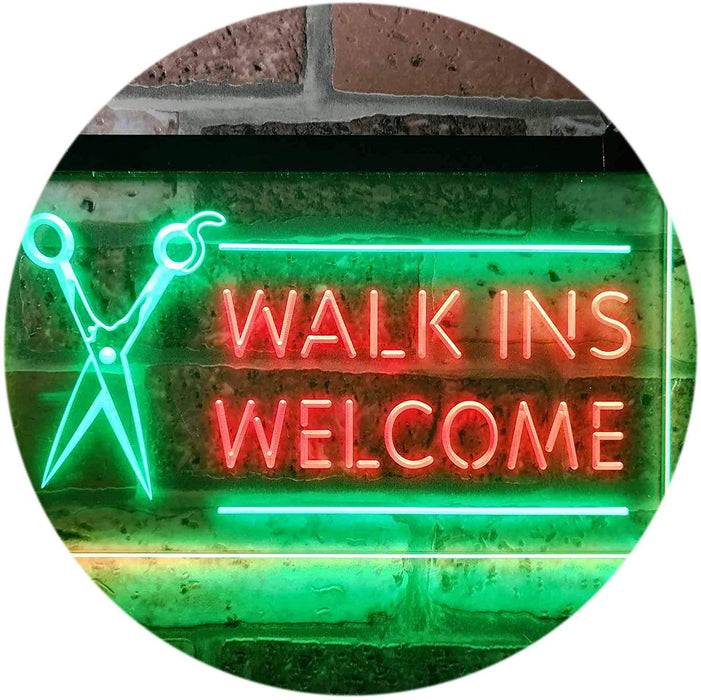 Barber Salon Hair Cuts Walk Ins Welcome LED Light Sign - Way Up Gifts