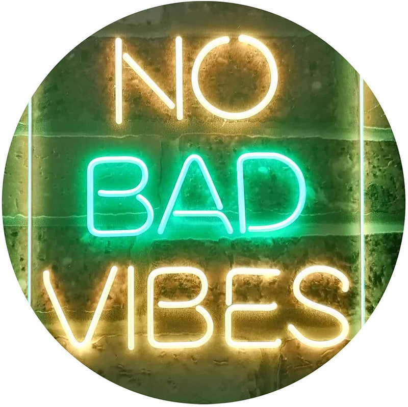 No Bad Vibes Room Display LED Light Sign - LED Gift Works