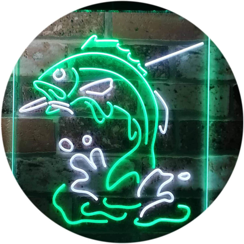 Fish on Hook Fishing Bait Store Cabin Decor LED Light Sign - LED Gift Works