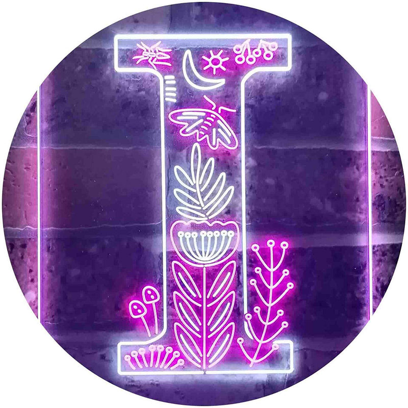 Family Name Letter I Monogram Initial LED Light Sign - LED Gift Works