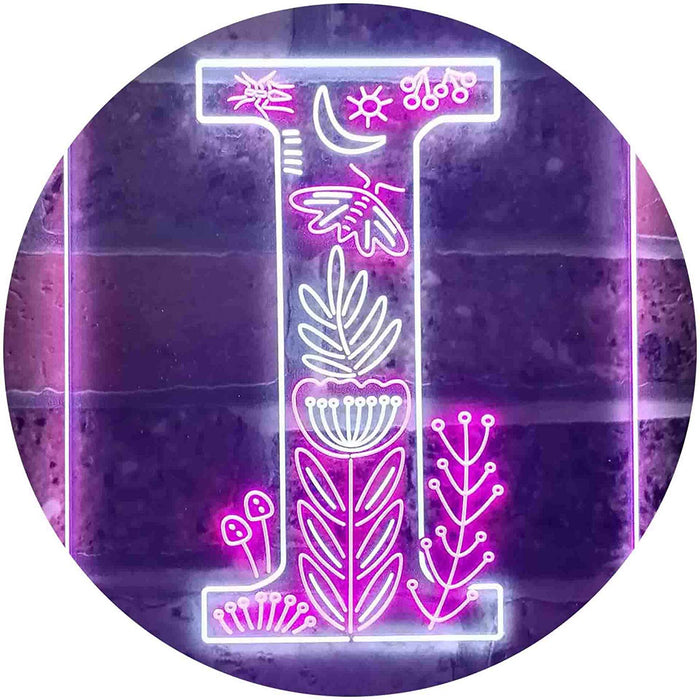 Family Name Letter I Monogram Initial LED Light Sign - Way Up Gifts