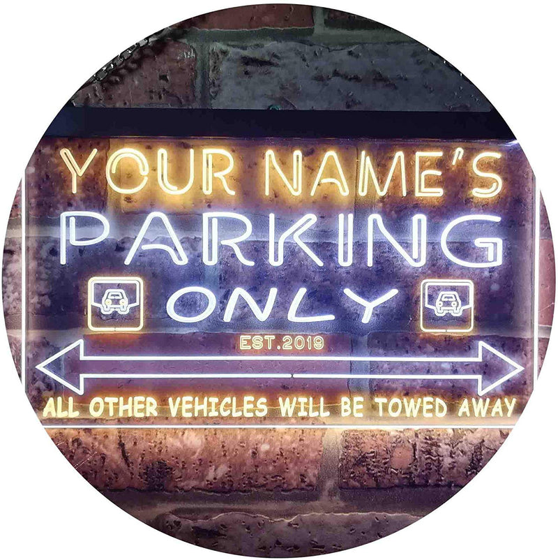 Personalized Parking Only LED Light Sign - LED Gift Works