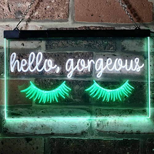 Eyelash Hello Gorgeous LED Light Sign - Way Up Gifts