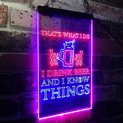 I Drink Beer and I Know Things Funny LED Light Sign - Way Up Gifts