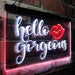 Lips Hello Gorgeous LED Light Sign - Way Up Gifts