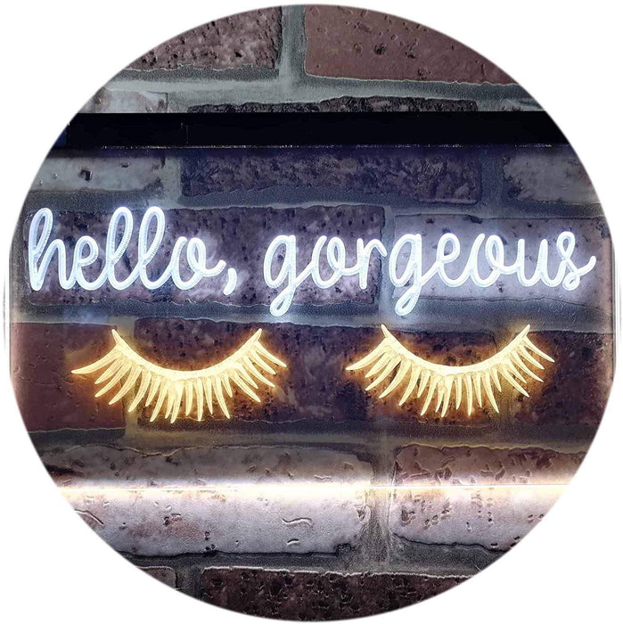 Eyelash Hello Gorgeous LED Light Sign - Way Up Gifts