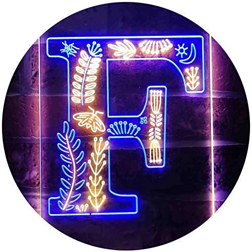 Family Name Letter F Monogram Initial LED Light Sign - LED Gift Works