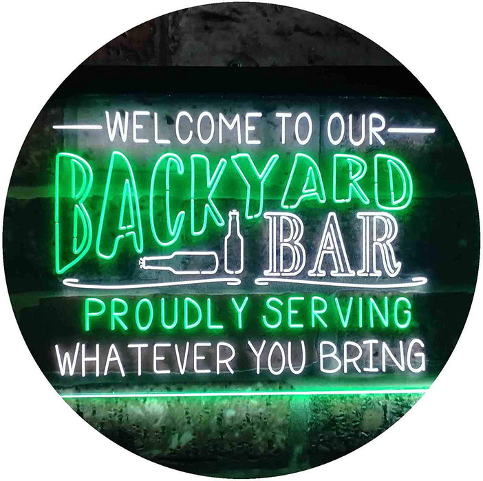 Backyard Bar Welcome Home Bar LED Light Sign - Way Up Gifts