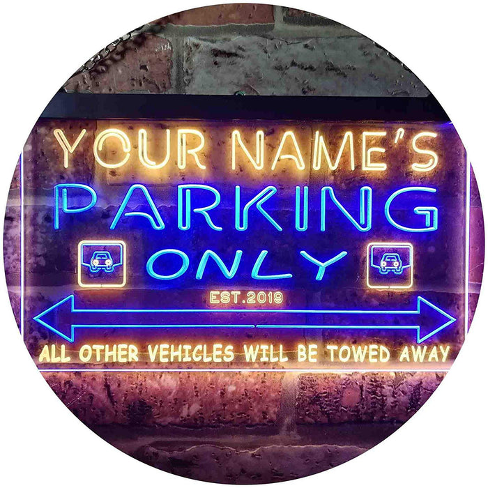 Personalized Parking Only LED Light Sign - Way Up Gifts