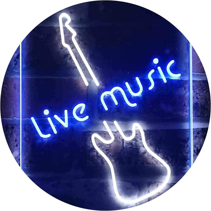 Guitar Live Music LED Light Sign - LED Gift Works