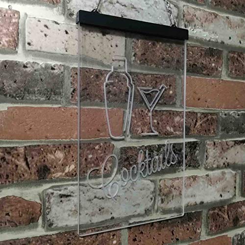 Cocktail Shaker Drinks Cocktails LED Light Sign - Way Up Gifts