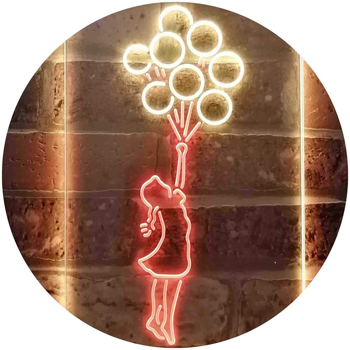 Balloon Girl Kids Room Decor LED Light Sign - Way Up Gifts
