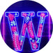 Family Name Letter W Monogram Initial LED Light Sign - Way Up Gifts
