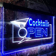 Bar Cocktails Open LED Light Sign - LED Gift Works