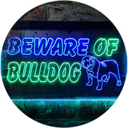 Beware of Bulldog LED Light Sign - LED Gift Works