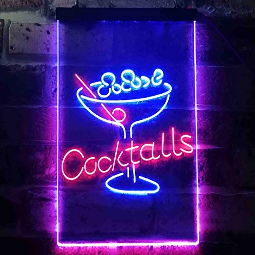 Cocktails Bar Glass LED Light Sign - Way Up Gifts