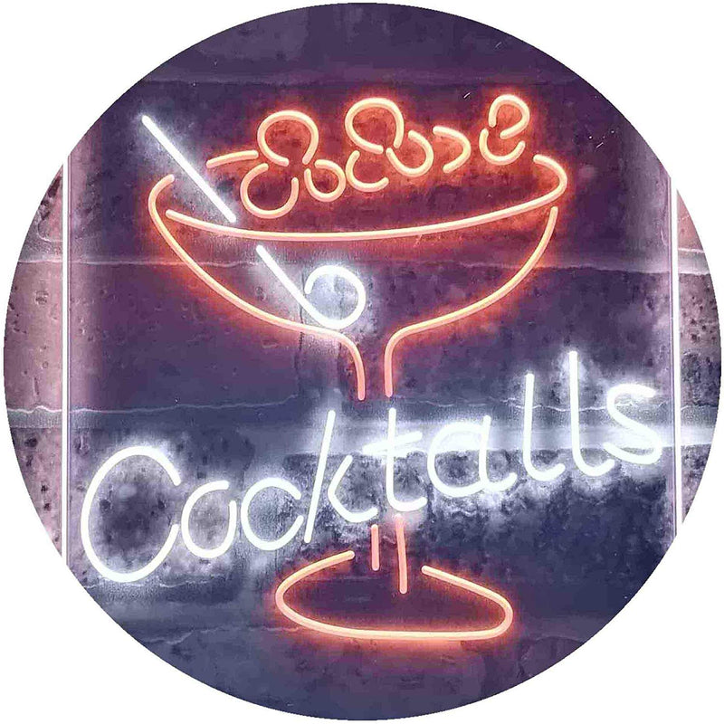 Cocktails Bar Glass LED Light Sign - LED Gift Works