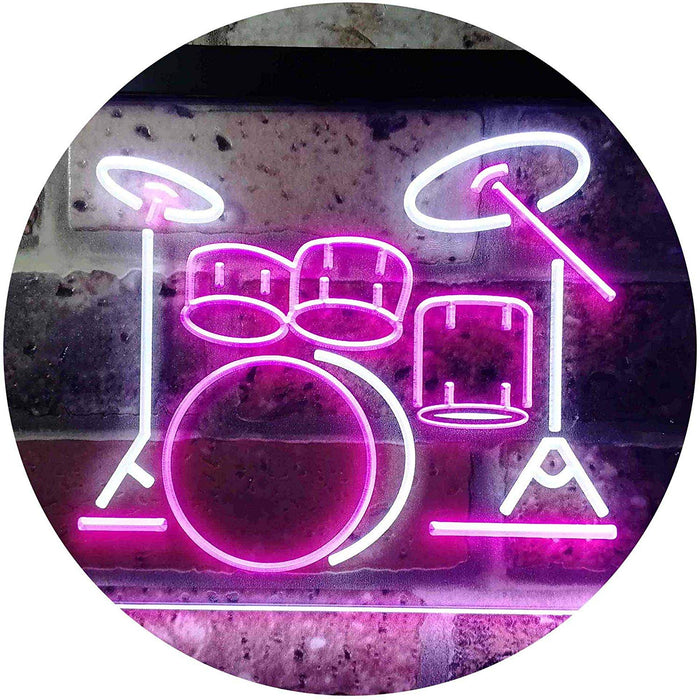 Drum Set Music Instruments LED Light Sign - Way Up Gifts