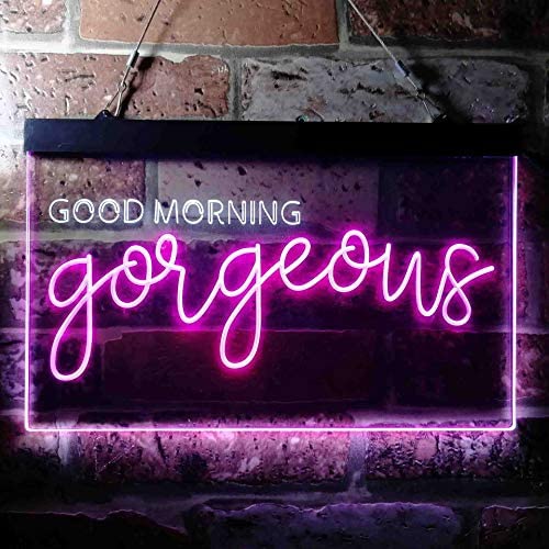 Girlfriend Gift Good Morning Gorgeous LED Light Sign - Way Up Gifts