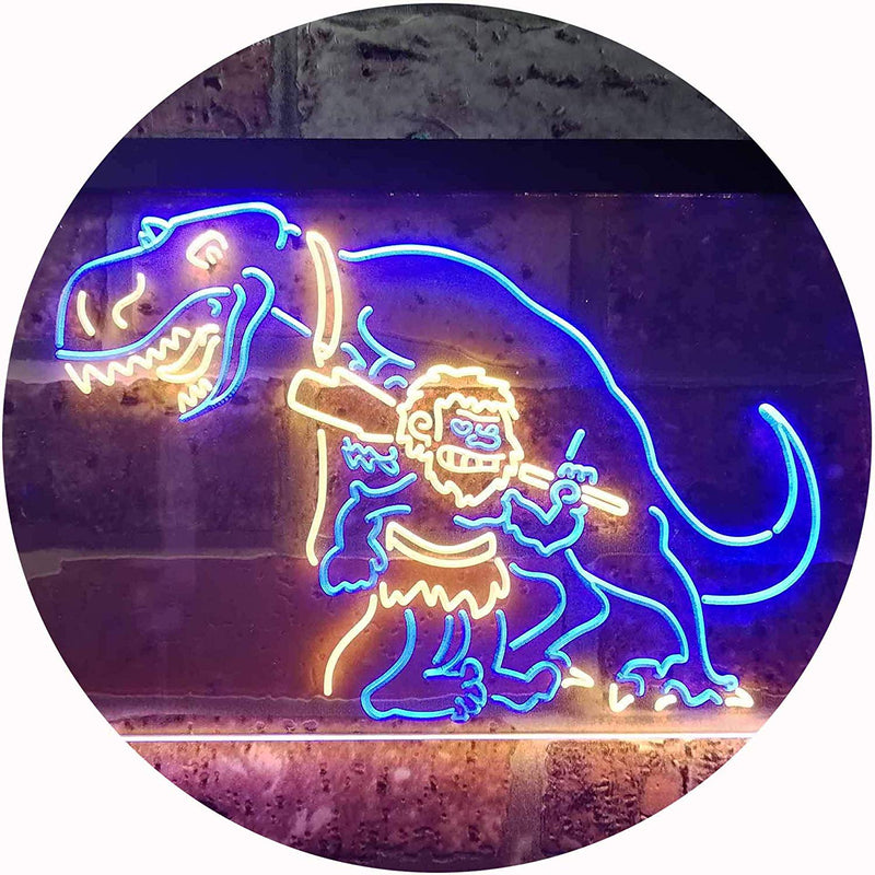 Caveman Dinosaur LED Light Sign - LED Gift Works