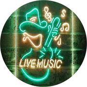 Cowboy Guitar Live Music LED Light Sign - LED Gift Works