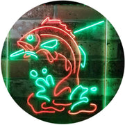 Fish on Hook Fishing Bait Store Cabin Decor LED Light Sign - LED Gift Works