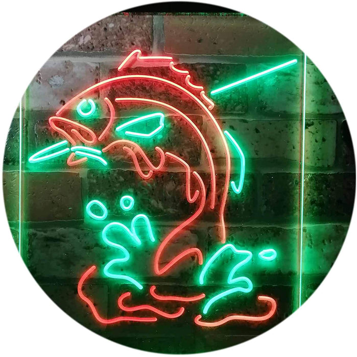 Fish on Hook Fishing Bait Store Cabin Decor LED Light Sign - Way Up Gifts