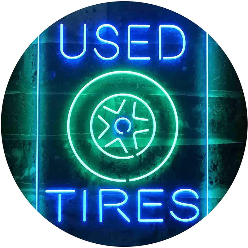 Auto Shop Car Garage Used Tires LED Light Sign - LED Gift Works