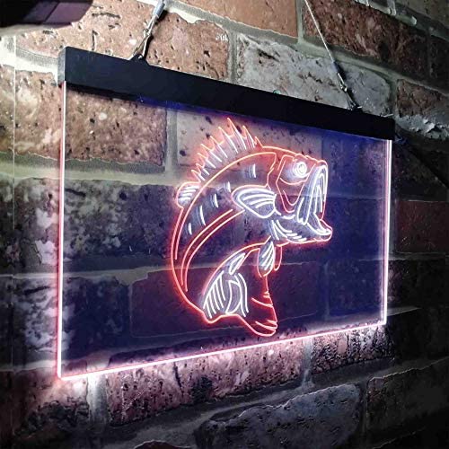 Bass Fish Cabin Decor Fishing Bait Store LED Light Sign - Way Up Gifts