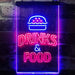 Hamburgers Drinks and Food LED Light Sign - Way Up Gifts