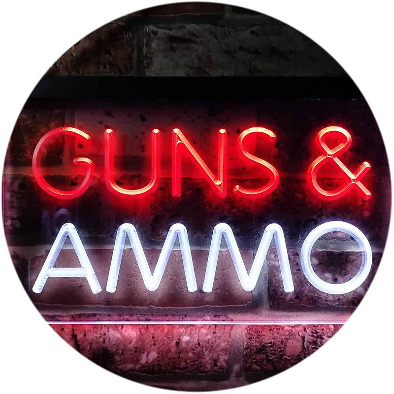 Guns Ammo LED Light Sign - LED Gift Works