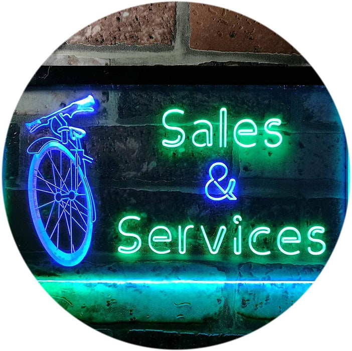 Bicycle Bike Sales Repairs Services LED Light Sign - Way Up Gifts