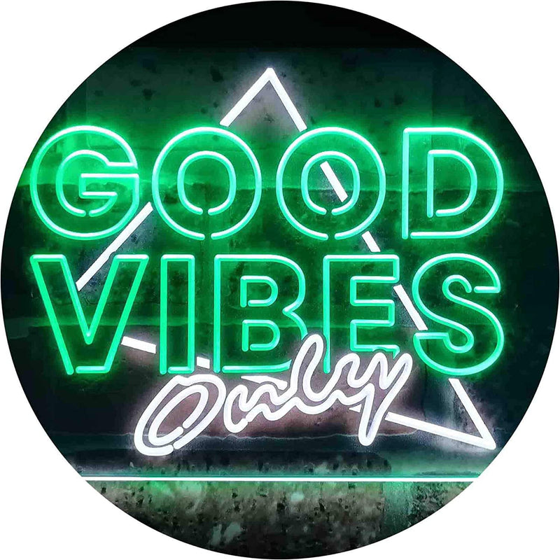 Good Vibes Only Triangle LED Light Sign - LED Gift Works