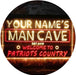 Personalized Patriots Country Man Cave LED Light Sign - Way Up Gifts