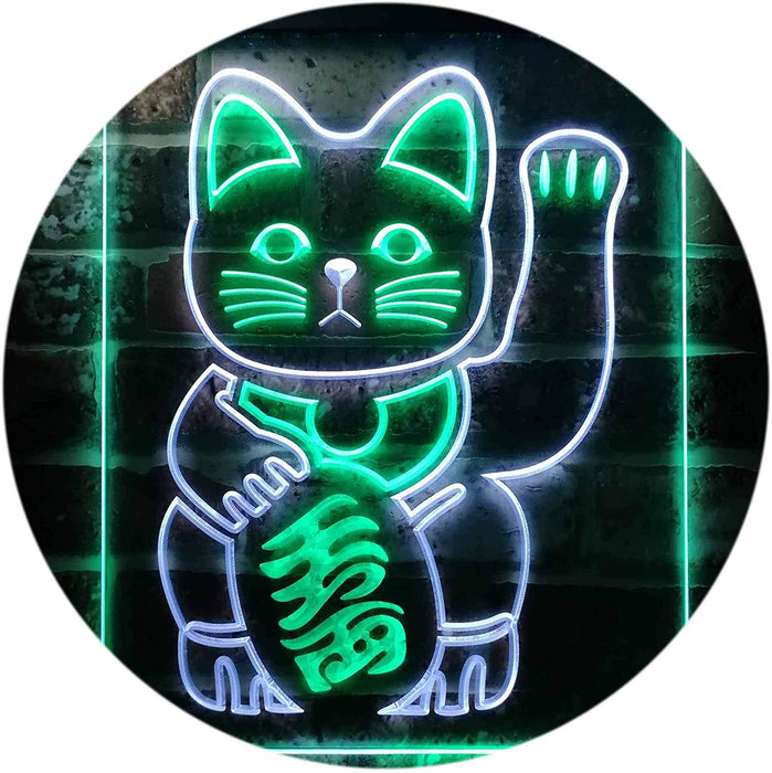 Maneki Neko Lucky Cat Welcome Japan LED Light Sign - Way Up Gifts