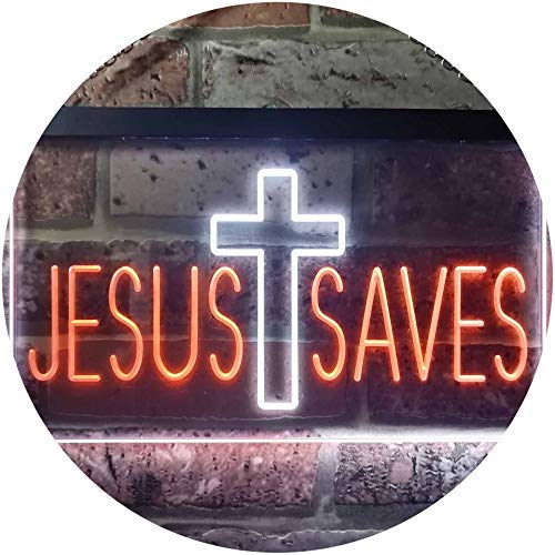 Cross Jesus Saves LED Light Sign - LED Gift Works