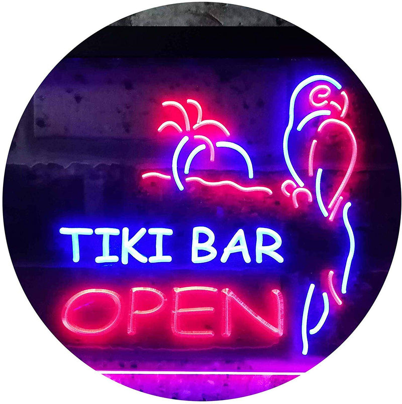 Parrot Tiki Bar Open LED Light Sign - LED Gift Works