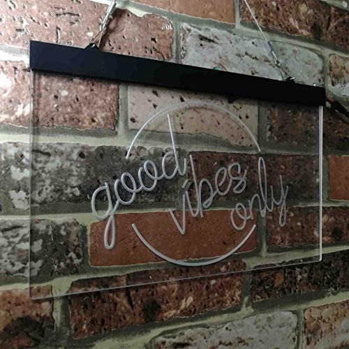Good Vibes Only Circle LED Light Sign - Way Up Gifts