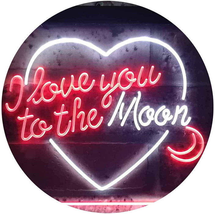 I Love You to The Moon LED Light Sign - Way Up Gifts