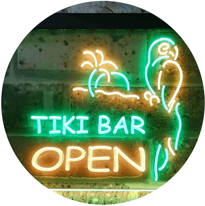 Parrot Tiki Bar Open LED Light Sign - LED Gift Works